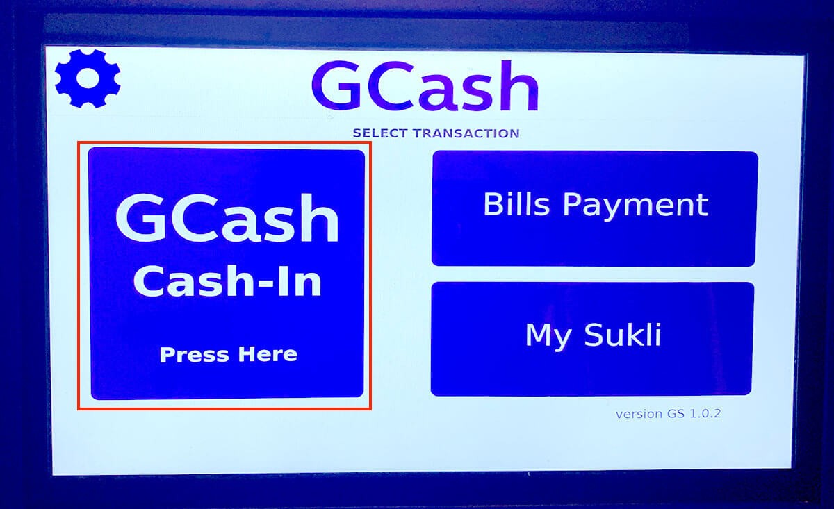 GCashへ入金ボタンを押す